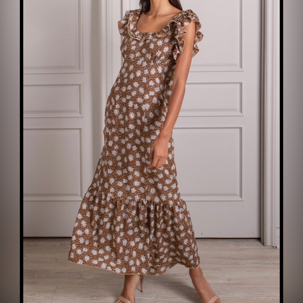 Josephine Ruffle Neck Sleeveless Maxi Dress by SENLIS